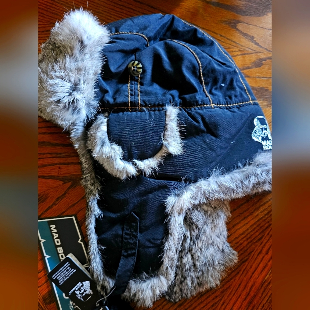Mad Bomber Kids rabbit fur hat